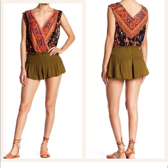 Free People Shorts Smoked Olive Green Size S - Picture 1 of 5